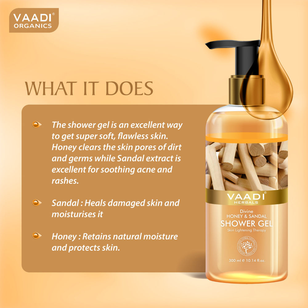 Vaadi Herbals Divine Honey & Sandal Shower Gel