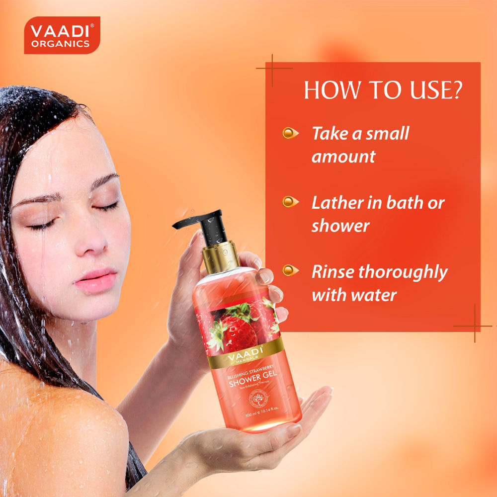 Vaadi Herbals Blushing Strawberry Shower Gel
