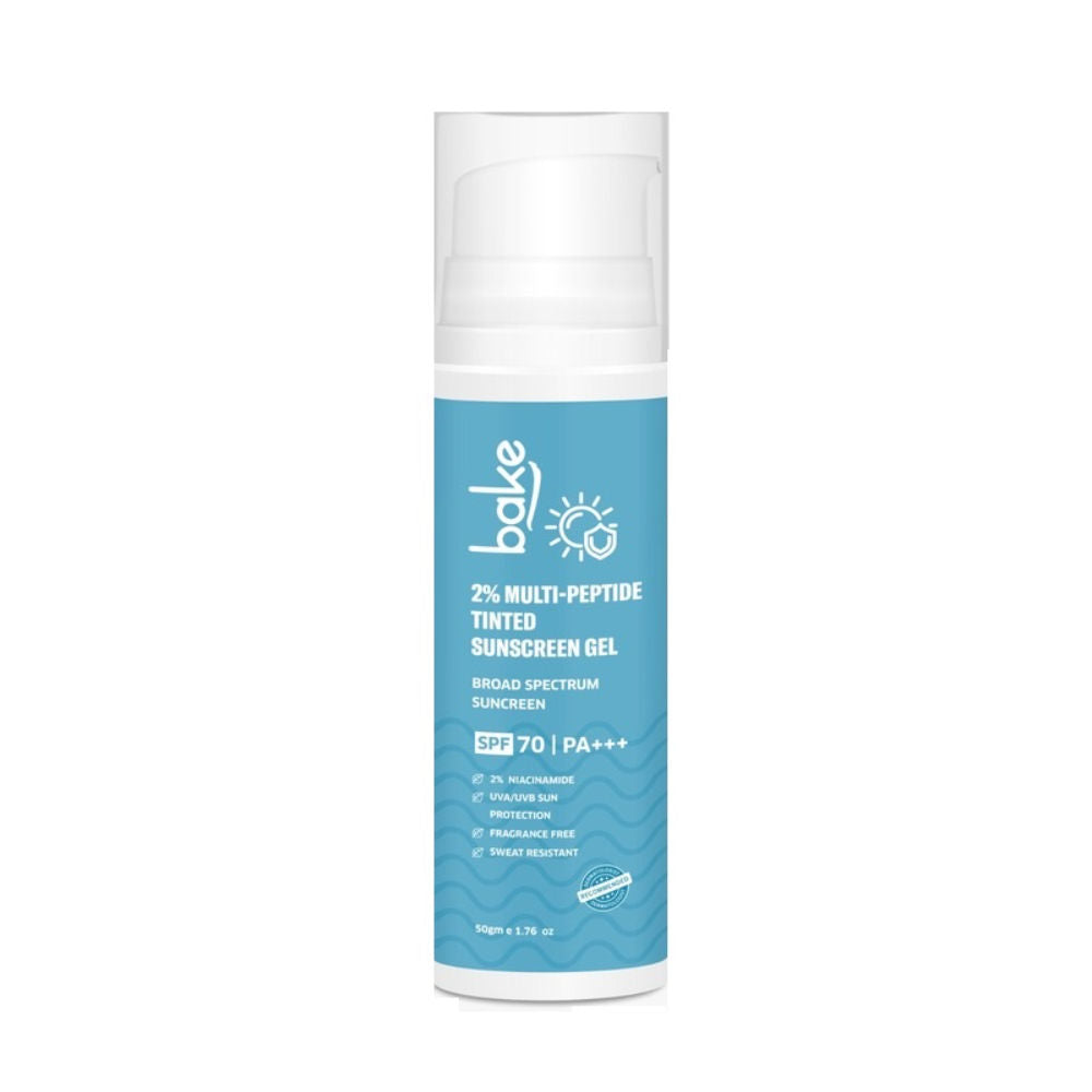 BAKE 2% Multi Peptide Tinted Sunscreen SPF 70 PA+++ For Broad Spectrum Sunscreen