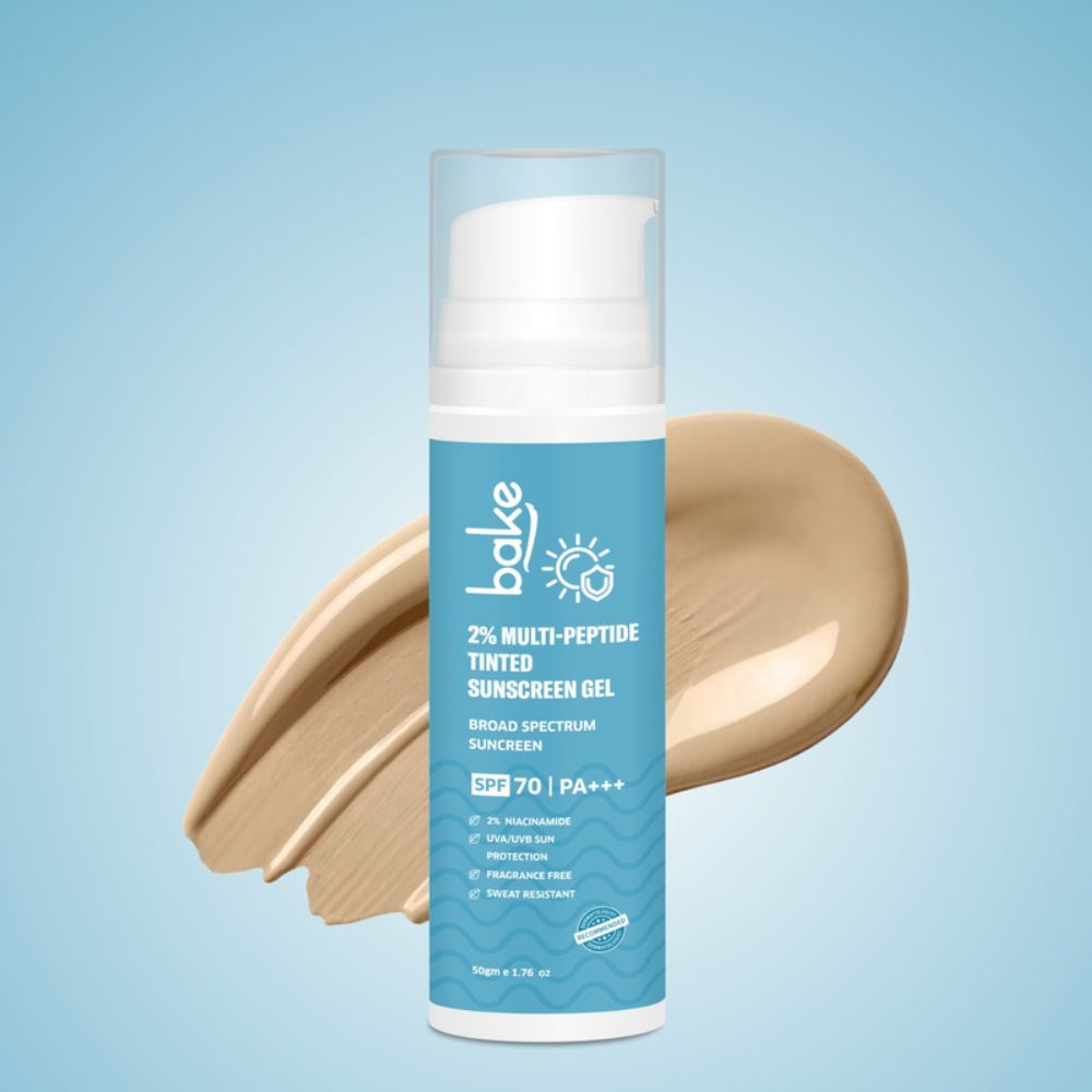 BAKE 2% Multi Peptide Tinted Sunscreen SPF 70 PA+++ For Broad Spectrum Sunscreen