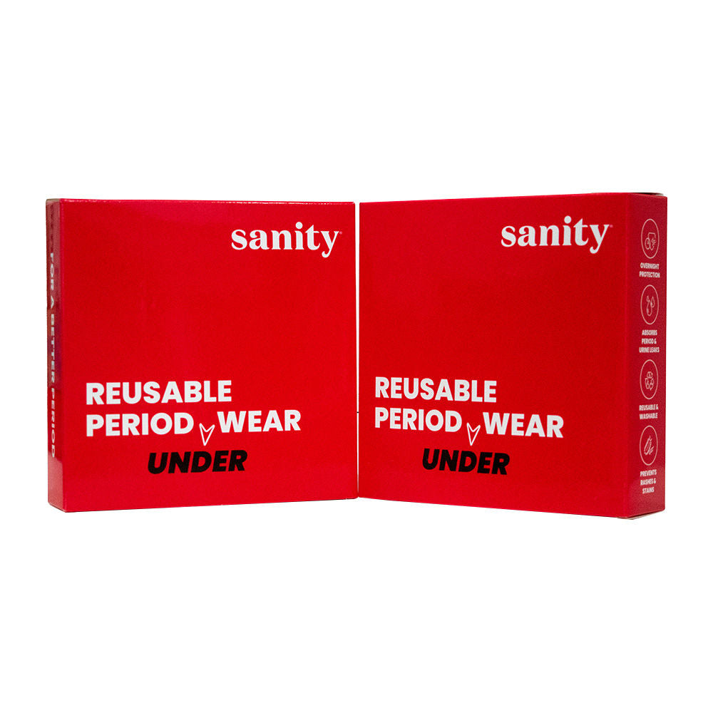 Sanity Mid Rise Hipster, Leakproof and Reusable Black Period Panties - Size S