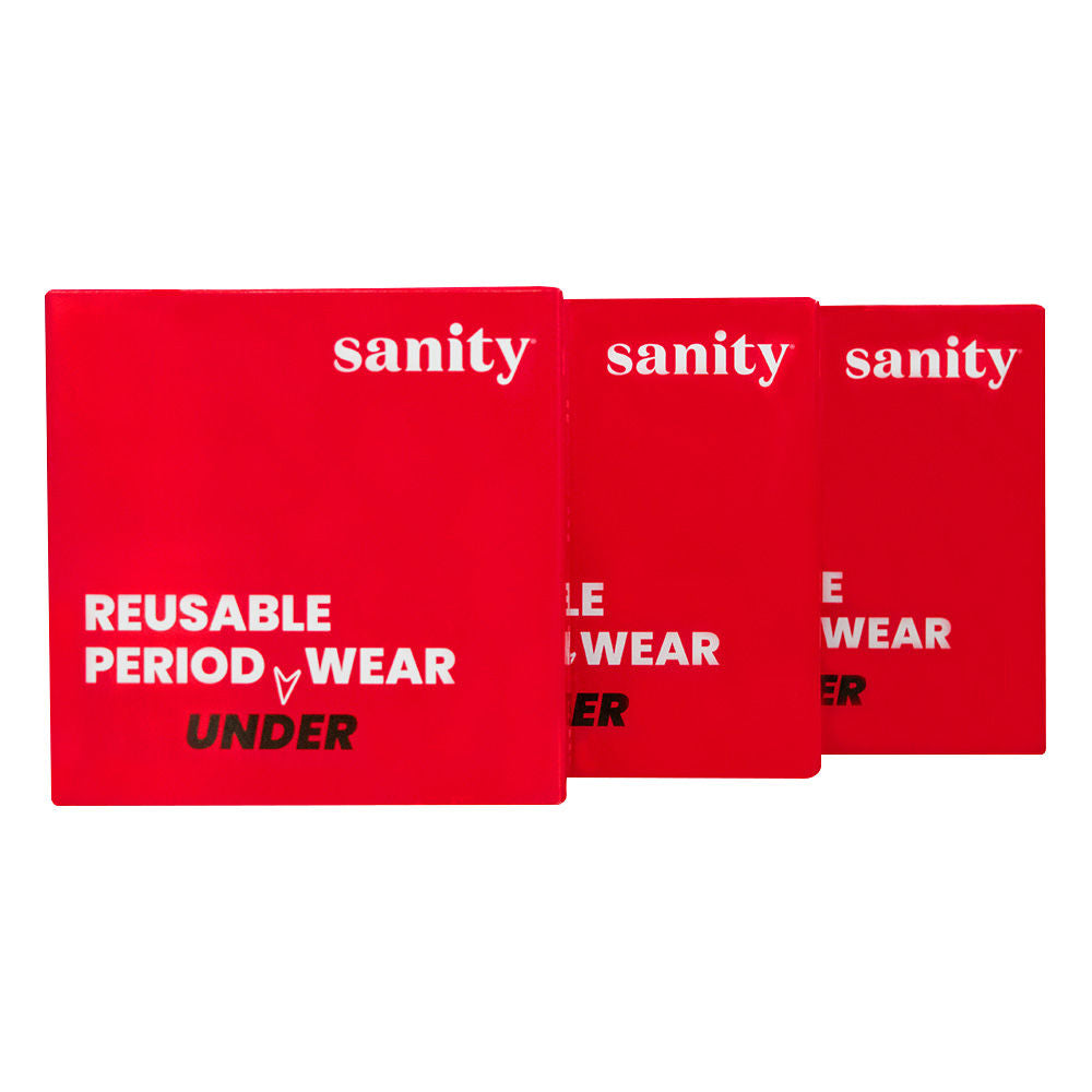 Sanity Mid Rise Hipster, Leakproof and Reusable Black Period Panties - Size S
