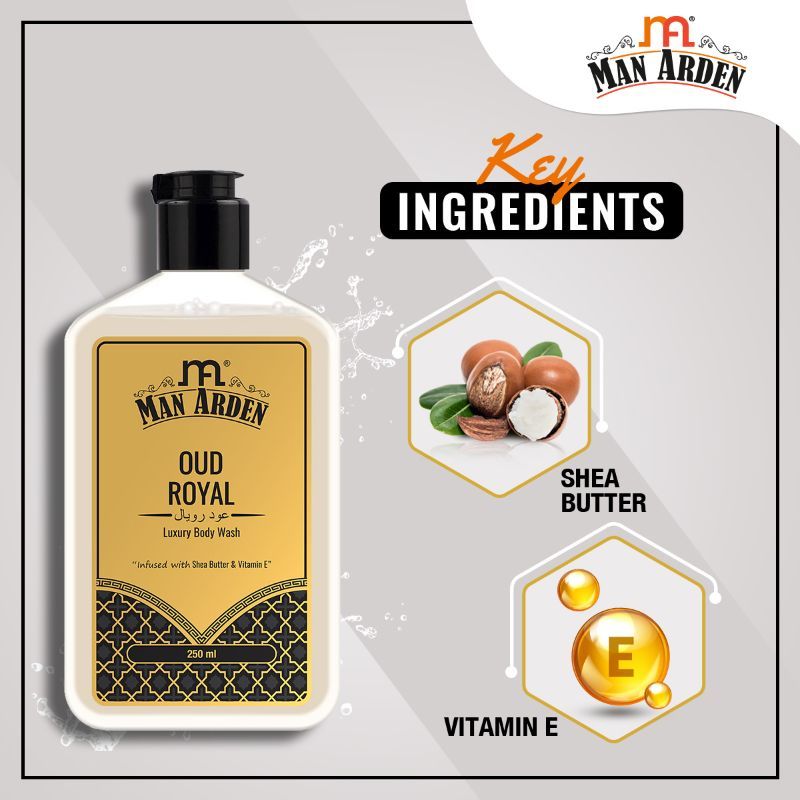 Man Arden Oud Royal Luxury Body Wash Infused With Shea Butter & Vitamin E