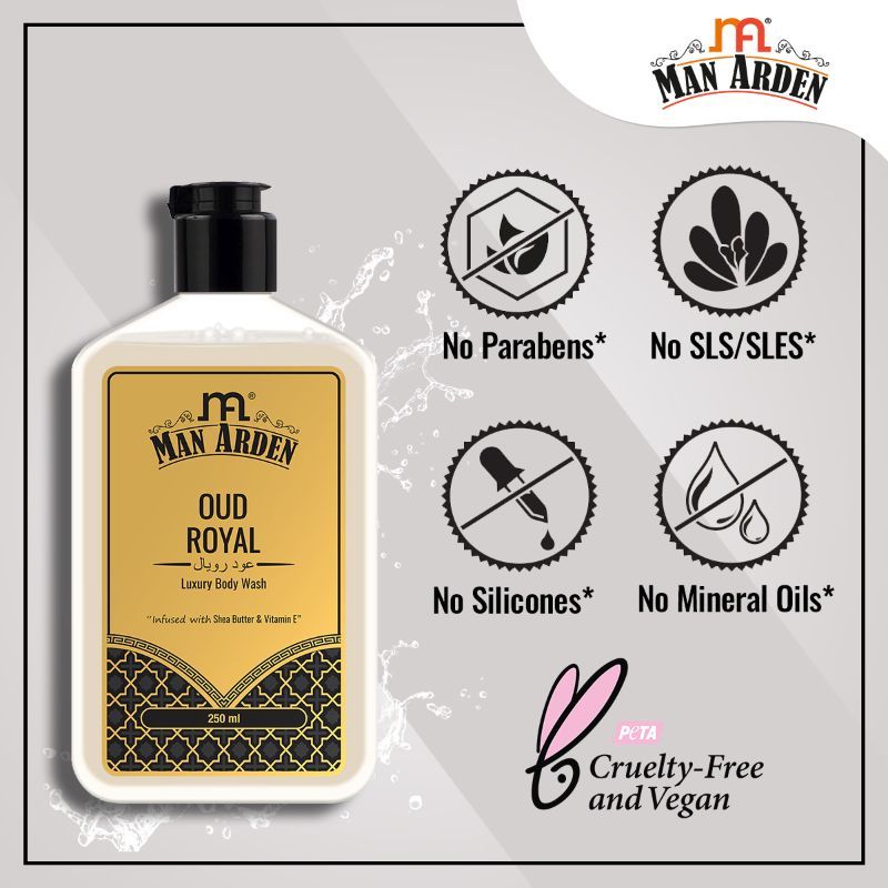 Man Arden Oud Royal Luxury Body Wash Infused With Shea Butter & Vitamin E