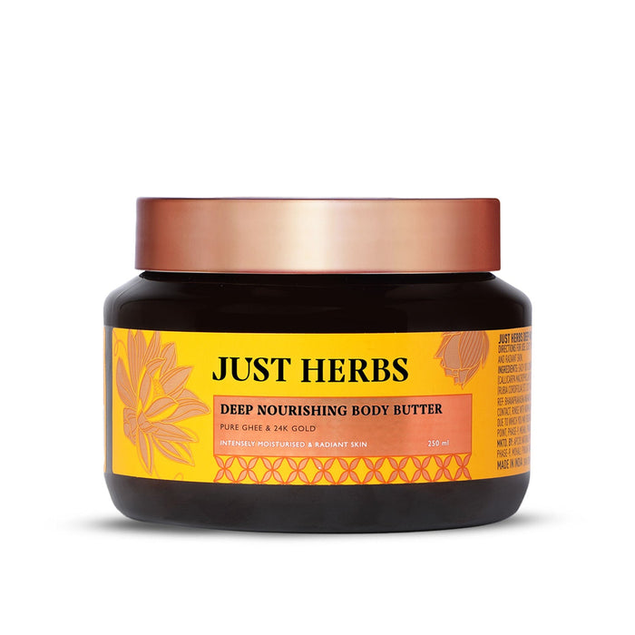 Just Herbs Pure Ghee 24K Gold Anti Ageing Body Butter Cream For Deep Moisturised Skin
