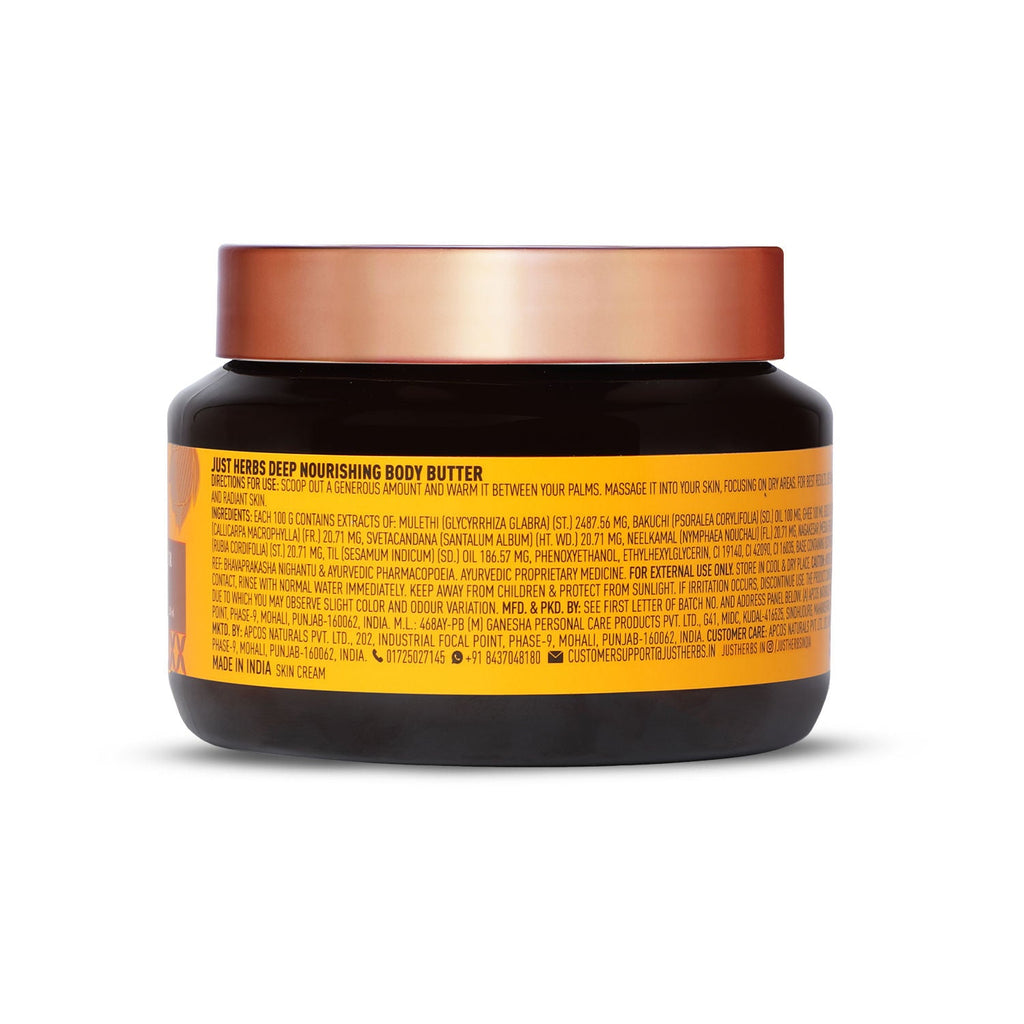 Just Herbs Pure Ghee 24K Gold Anti Ageing Body Butter Cream For Deep Moisturised Skin