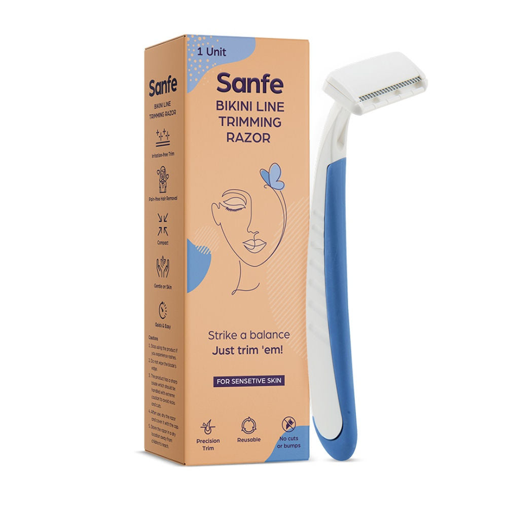 Sanfe Bikini Line Trimming Razor for Women Painless Hair Removal with Stainless Steel Blade
