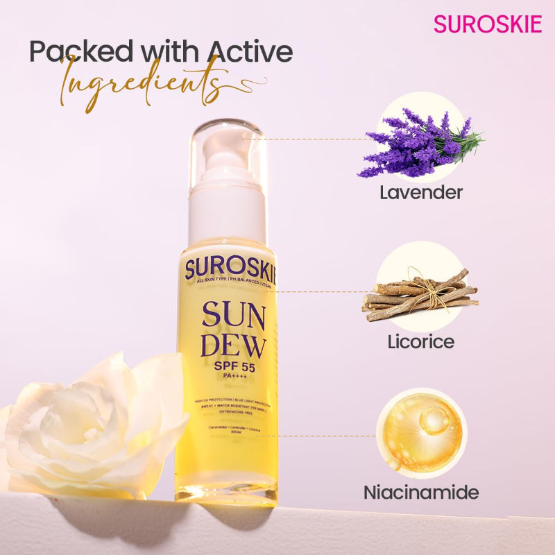 SUROSKIE Sun Dew SPF 55 PA++++ Sunscreen for All Skin Types