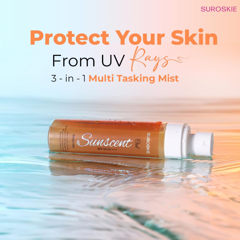 SUROSKIE SUNSCENT SPF 50 Body Mist Hydrates & Protects Skin