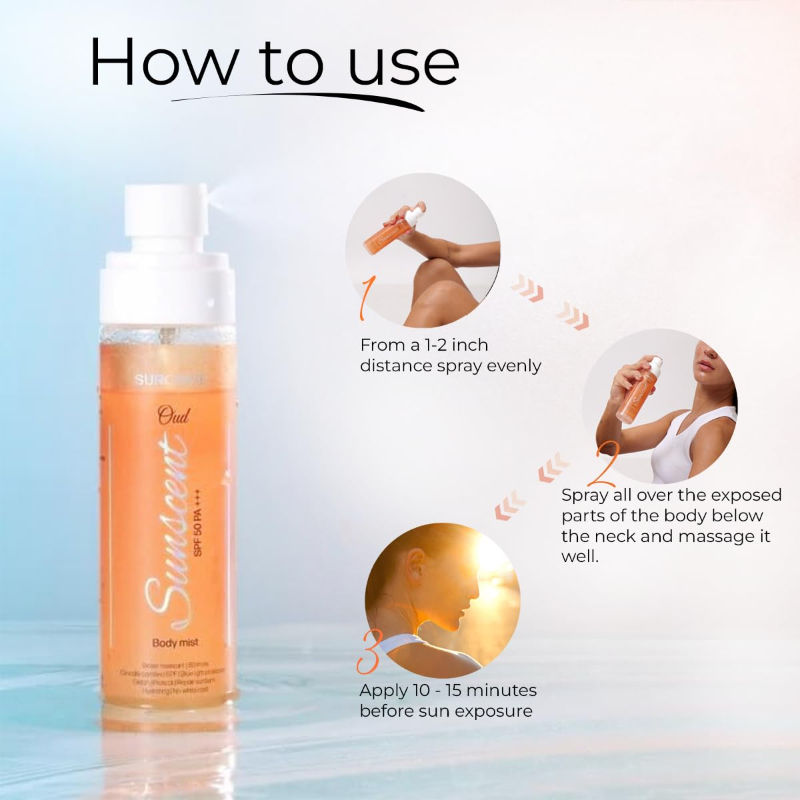 SUROSKIE SUNSCENT SPF 50 Body Mist Hydrates & Protects Skin