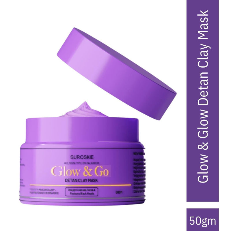 SUROSKIE Glow & Go De-Tan Clay Mask For Tan Removal & Glowing Skin