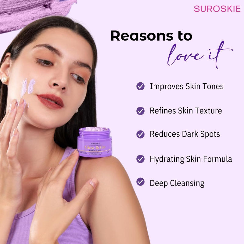 SUROSKIE Glow & Go De-Tan Clay Mask For Tan Removal & Glowing Skin