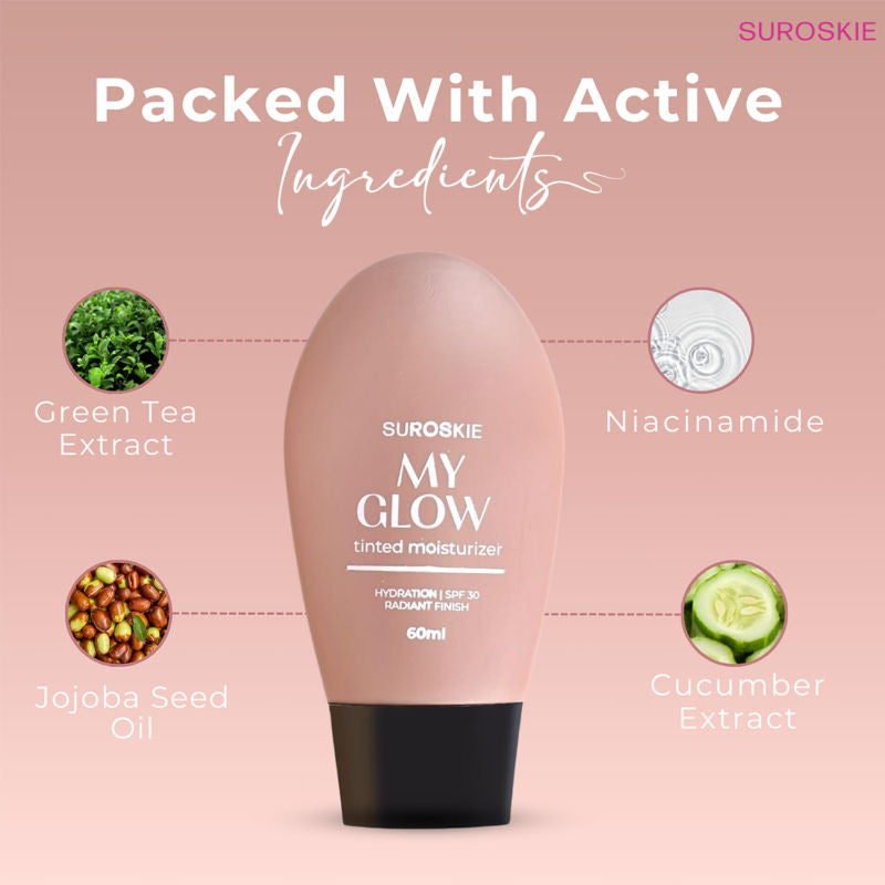 SUROSKIE My Glow All In One Tinted Sunscreen Glowy Finish Light Shade