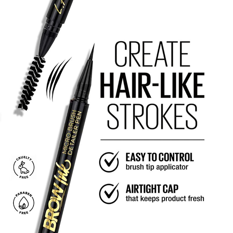 L.A. Girl Brow Ink Micro Brush Detailer Pen - Soft Brown
