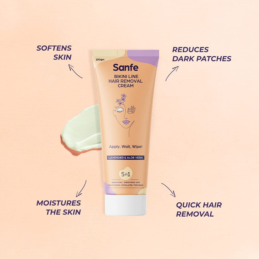 Sanfe Bikini Line Hair Removal Cream Lavendar & Aloe Vera