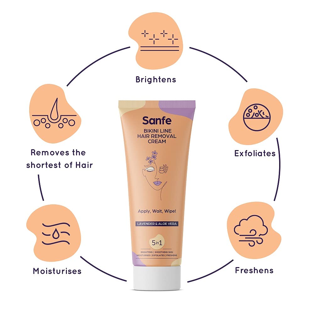 Sanfe Bikini Line Hair Removal Cream Lavendar & Aloe Vera