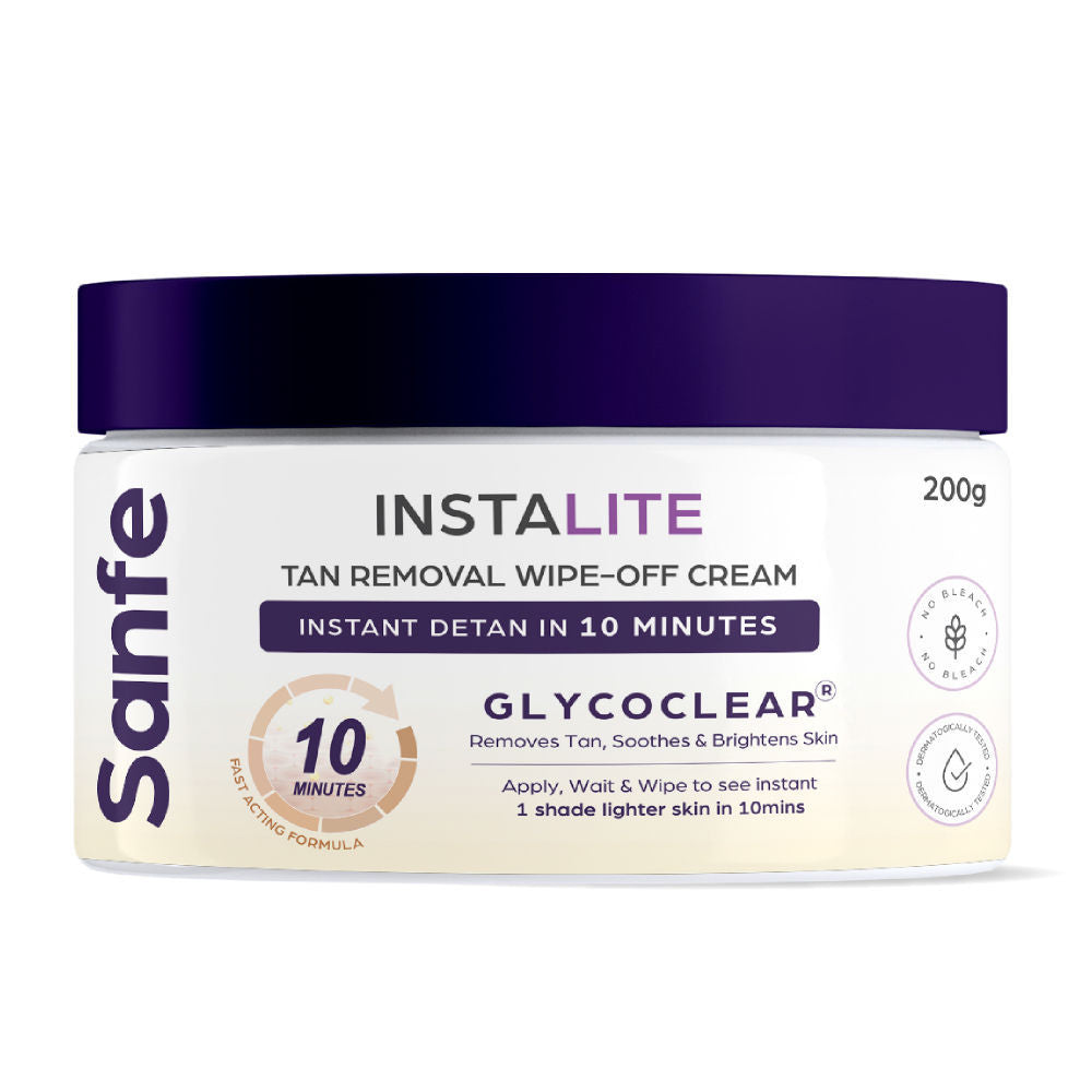 Sanfe Instalite Detan Wipe Off Body Cream, Tan Removal Detan Cream, 0.5% Kojic Acid & 0.3% Arbutin
