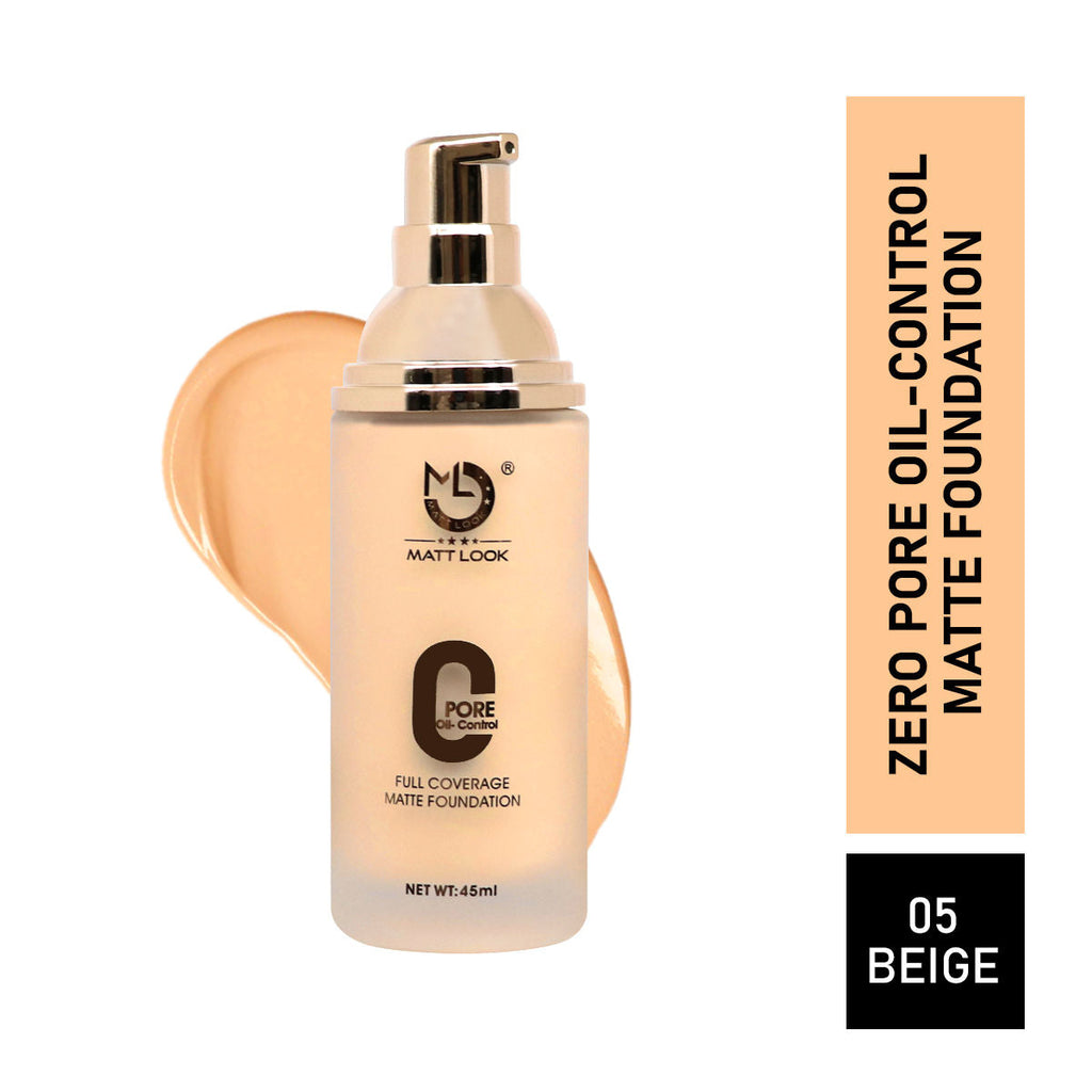 Matt look Zero Pore Oil Control Full Coverage Matte Foundation