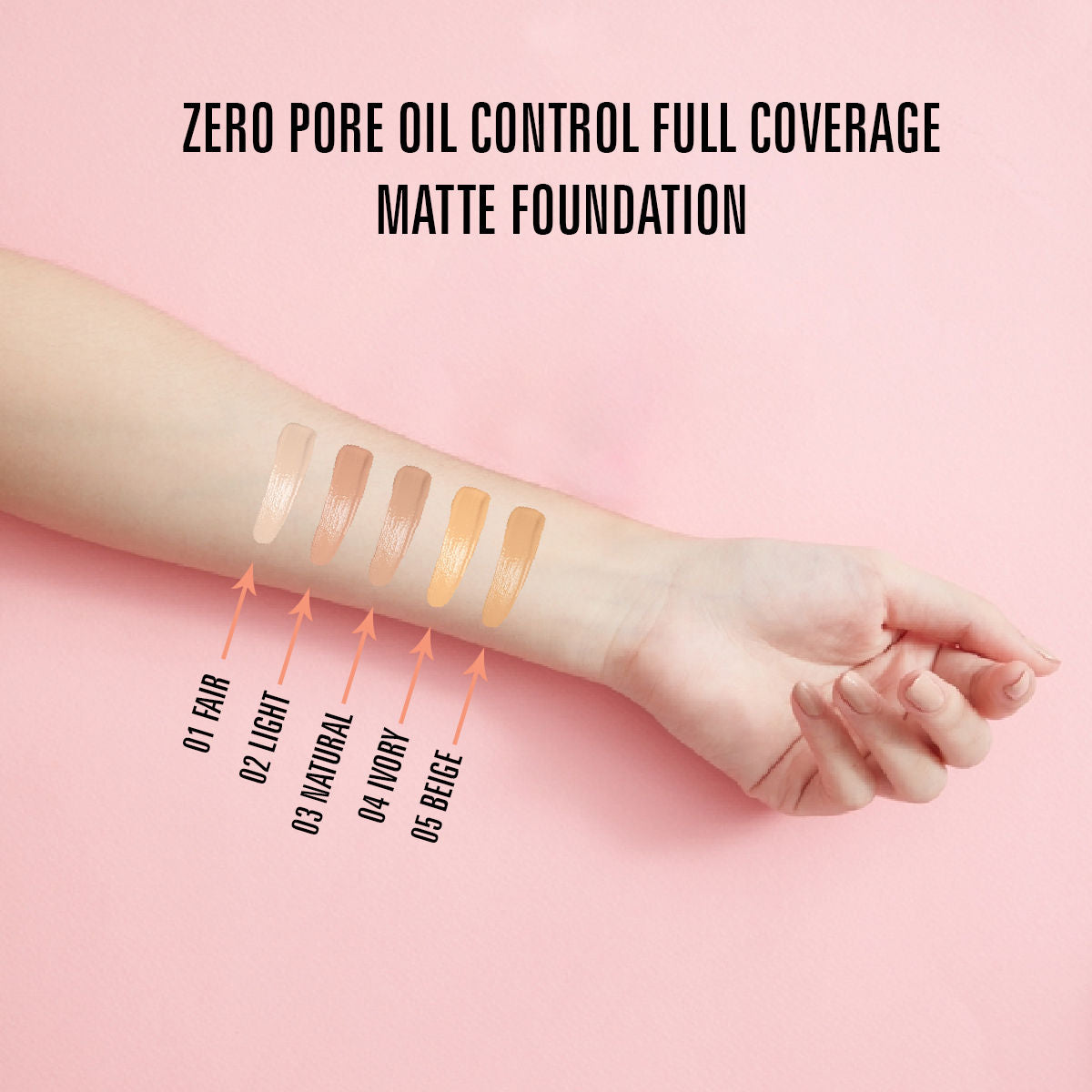 Matt look Zero Pore Oil Control Full Coverage Matte Foundation