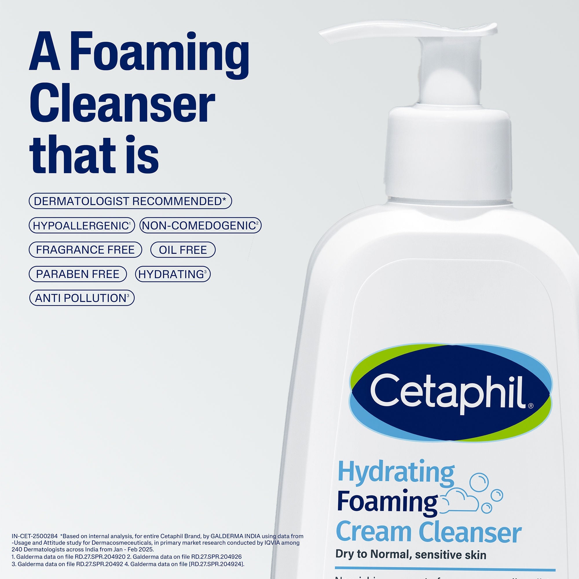Cetaphil Hydrating Foaming Face Wash For Men, Cleanser With Niacinamide & Aloe Pollution Defense