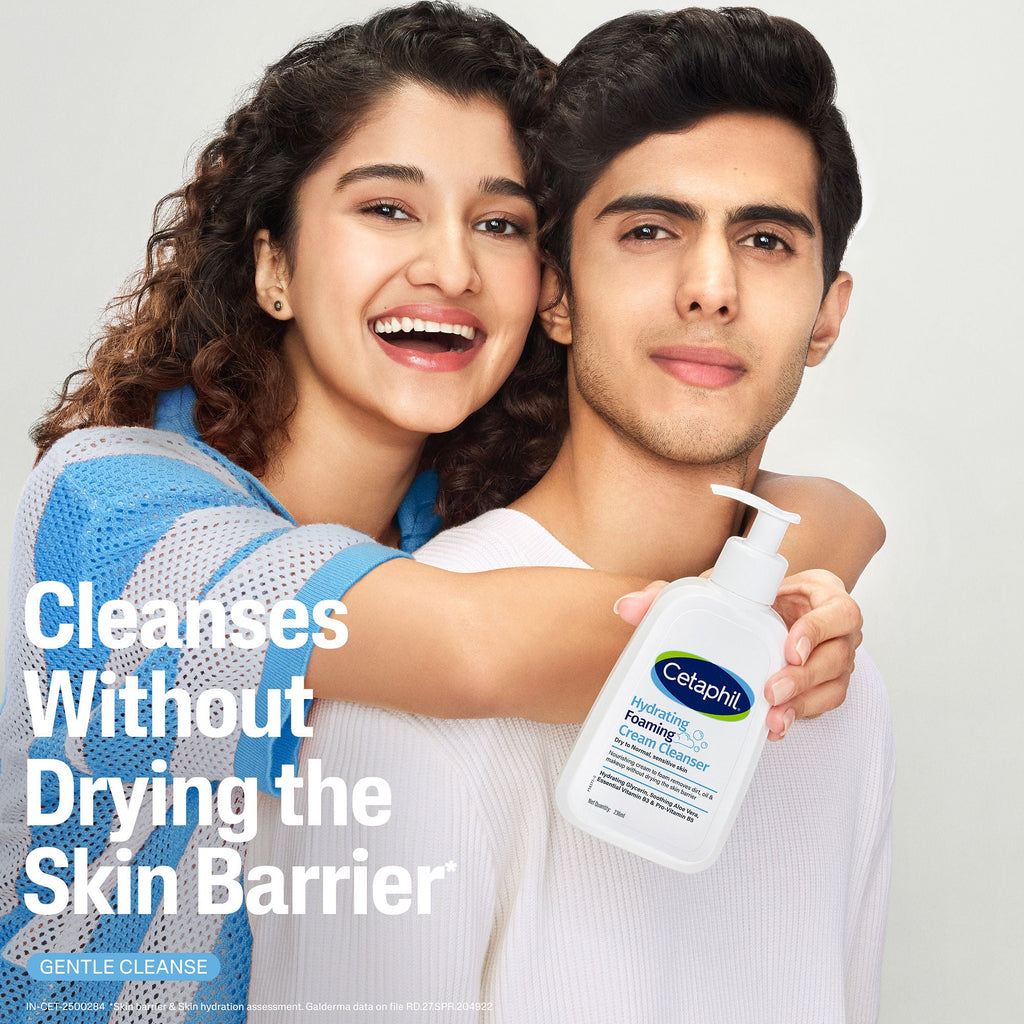 Cetaphil Hydrating Foaming Face Wash For Men, Cleanser With Niacinamide & Aloe Pollution Defense