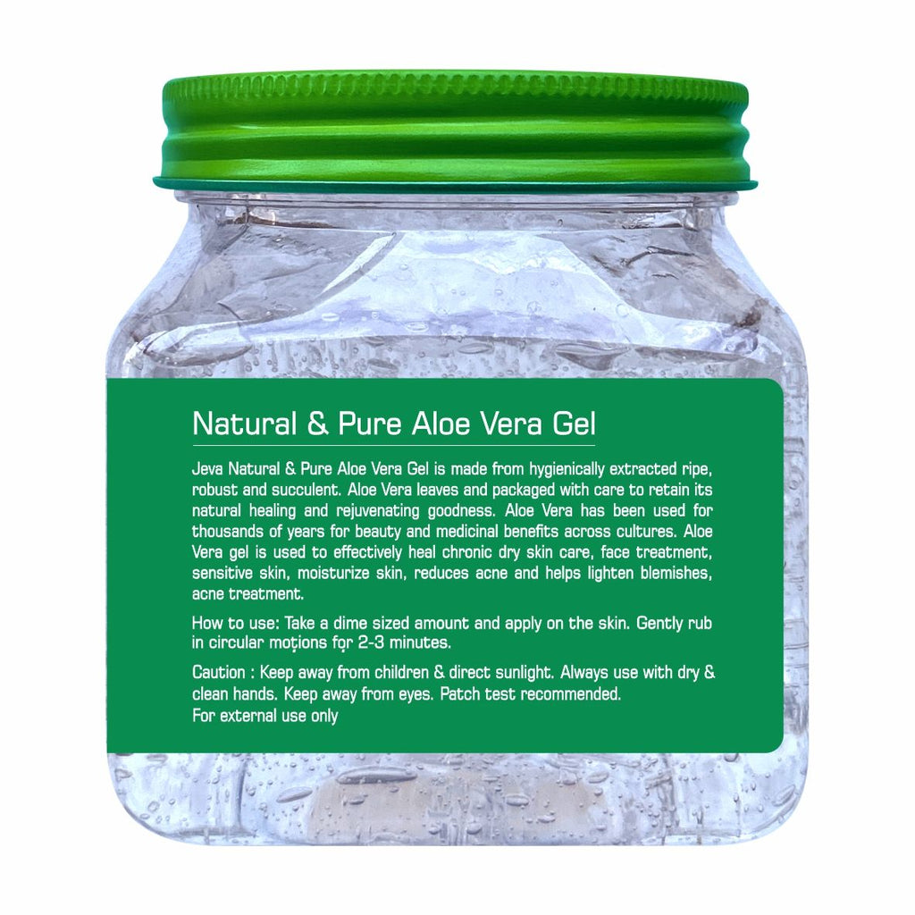 Jeva Natural & Pure Aloe Vera Gel for Skin & Hair - Hydrating, Soothing & Refreshing Care