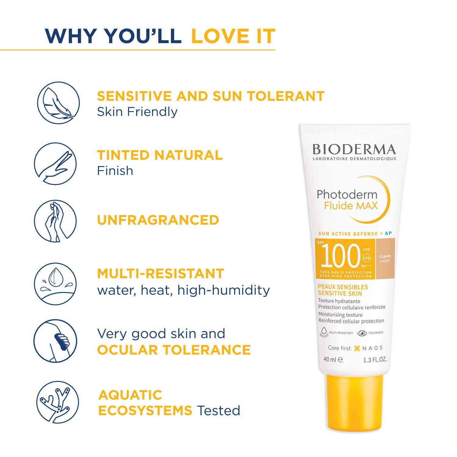 Bioderma Photoderm Fluide Max SPF 100 PA++++ Tinted Sunscreen for Sensitive Skin | In Vivo Tested