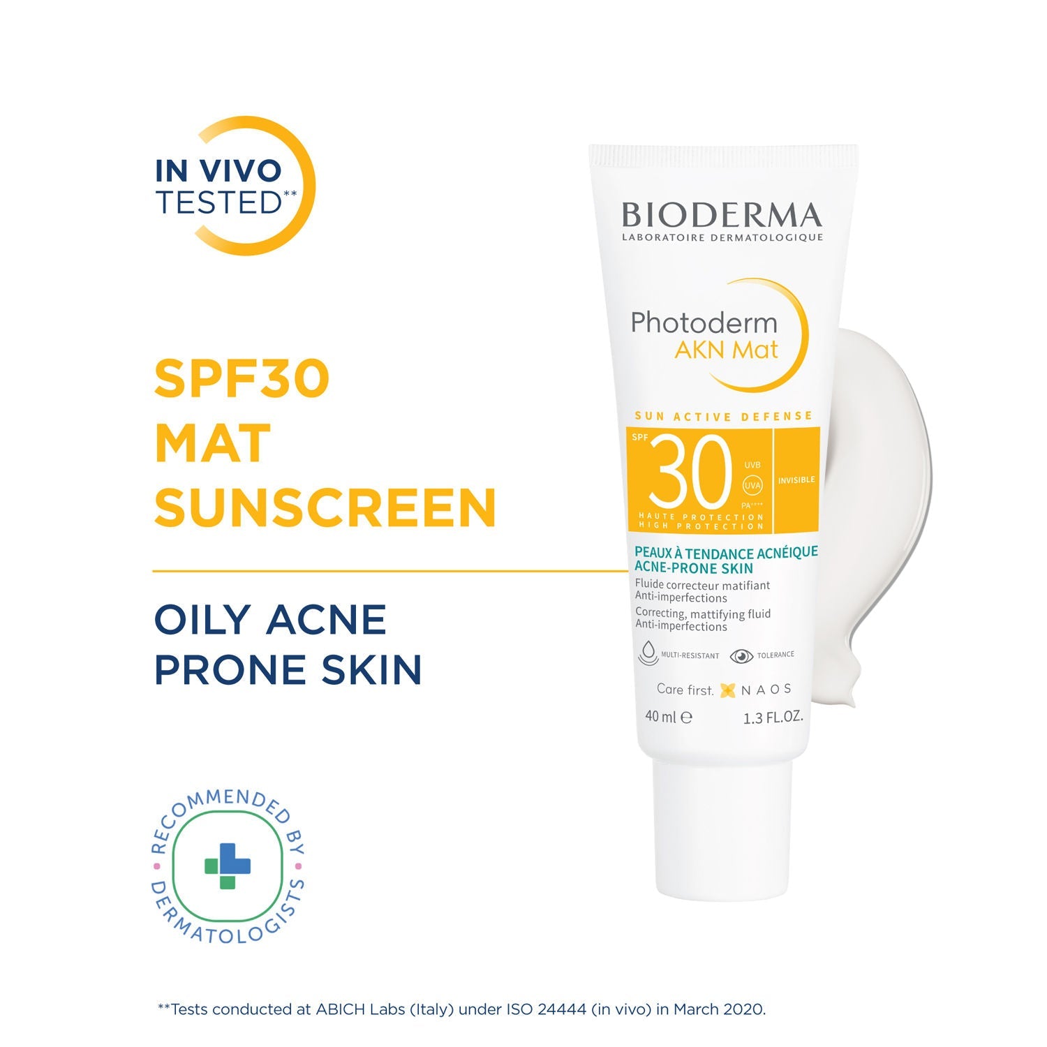 Bioderma Photoderm AKN Mat SPF 30 PA+++ Sunscreen for Oily & Acne-Prone Skin | In Vivo Tested