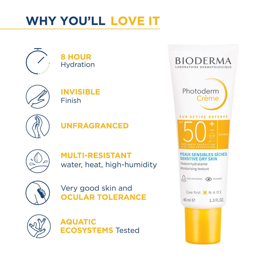 Bioderma Photoderm Crème SPF 50+ PA++++ Hydrating Sunscreen for Normal to Dry Skin | In Vivo Tested