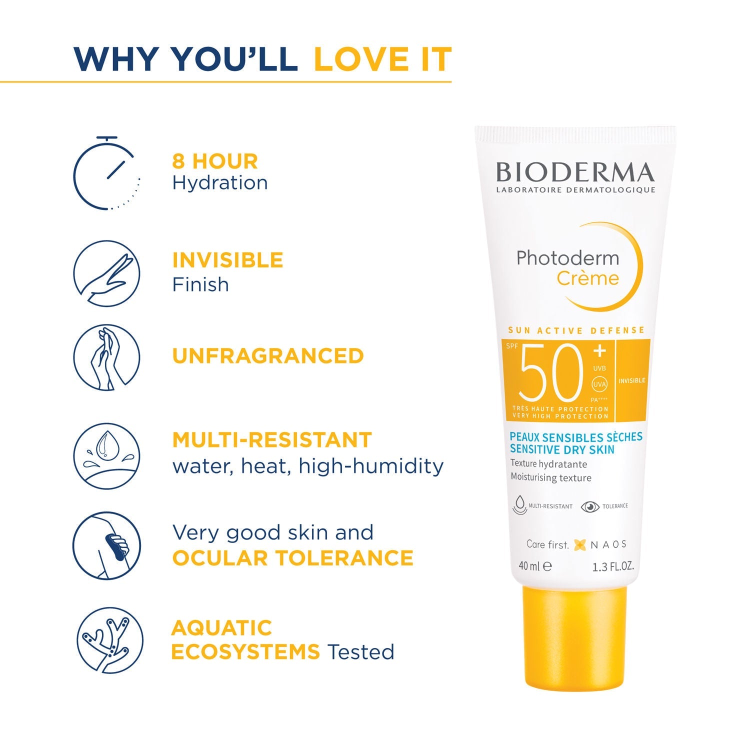 Bioderma Photoderm Crème SPF 50+ PA++++ Hydrating Sunscreen for Normal to Dry Skin | In Vivo Tested