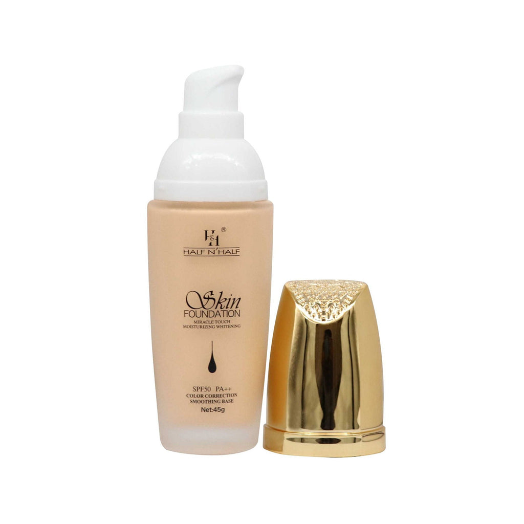 Half N Half Skin Foundation Miracle Touch Moisturizing Whitening With SPF 50 Pa++