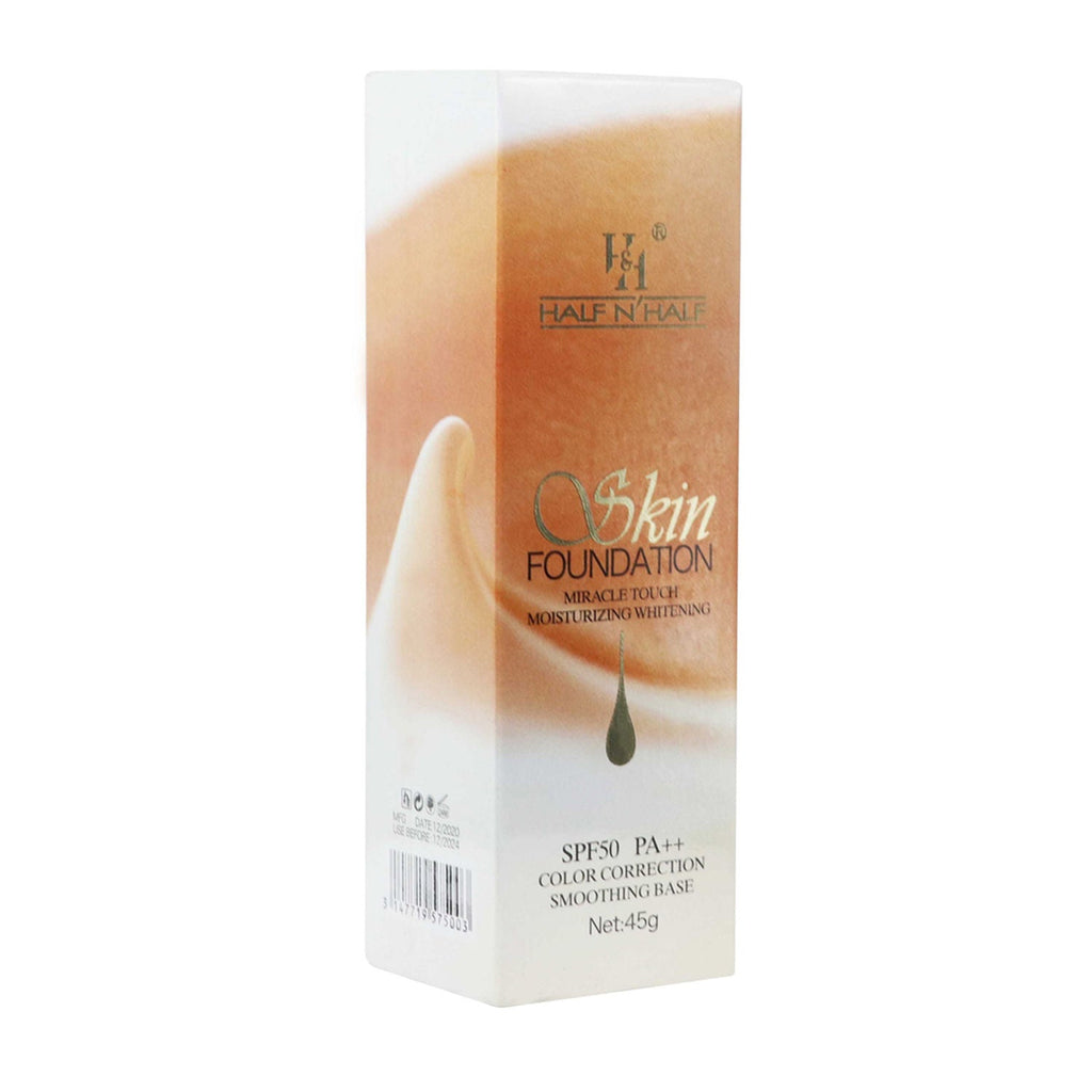 Half N Half Skin Foundation Miracle Touch Moisturizing Whitening With SPF 50 Pa++