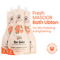 Nat Habit Fresh Bath Ubtan, Masoor Body Scrub, Skin Polishing & Brightening with Pulses, Milk & Curd