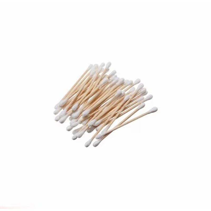 Gorgio Professional Wooden Stick Double Head Tips Natural Pure Cotton GCB005 100Pcs -Colour May Vary