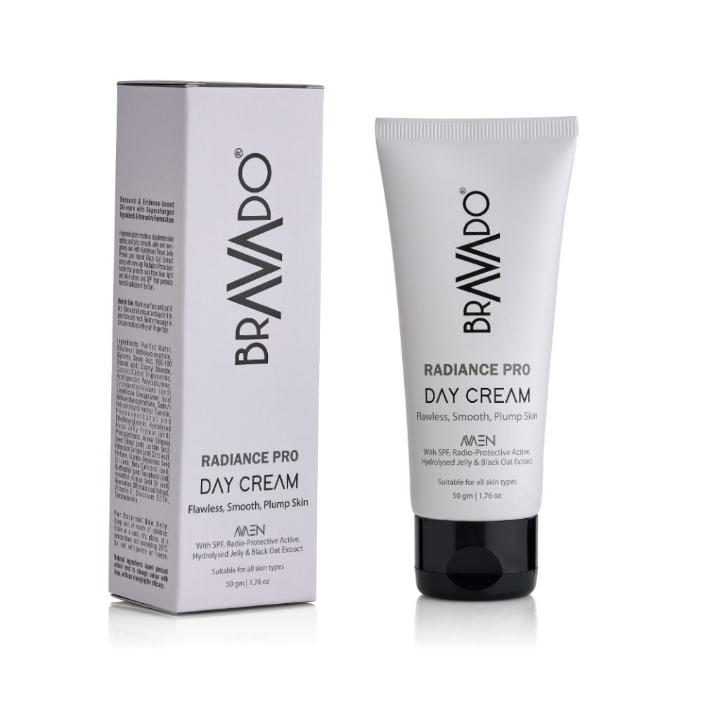 Bravado Radiance Pro Day Cream, Hydrates, Firms & Protects from Sun, Radiance Skin, Moisture Lock