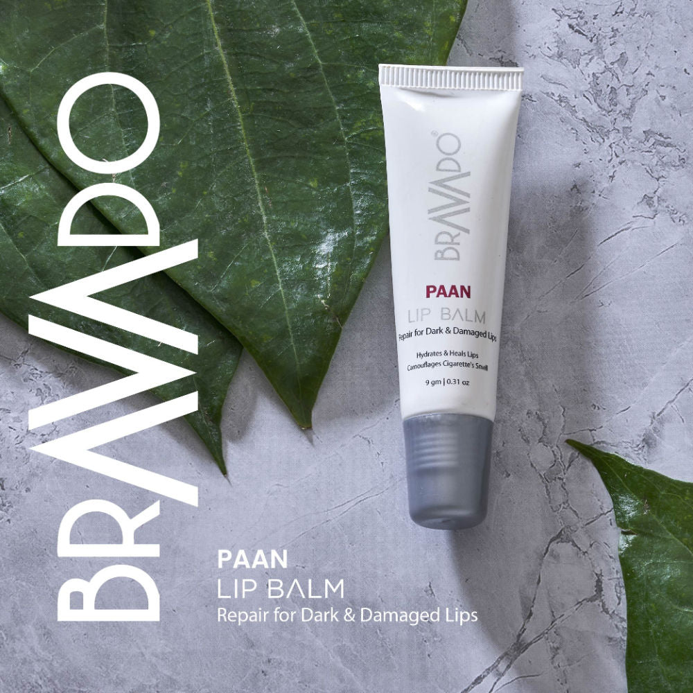 Bravado Lip Balm Paan, Heals Dry,Cracked Lips, Lightens Dark Lips, No Tint, No Gloss, Moisturizing