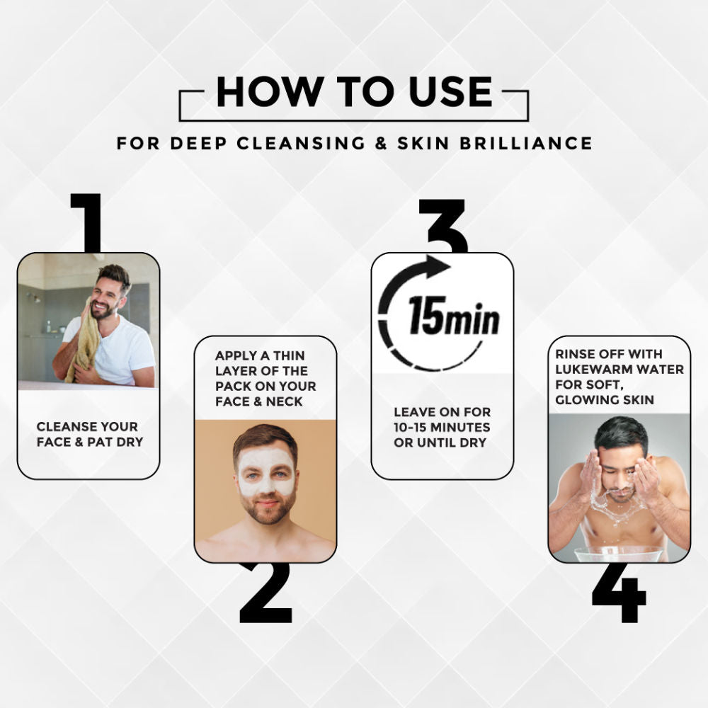 BRAVADO Hydra Glow Face Pack for Men, Dry Skin Repair & De-Tan Clay Mask