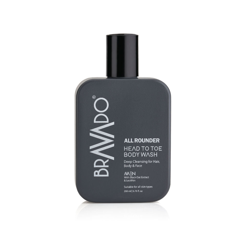 Bravado All Rounder Head to Toe Body Wash, Intense Hydration, 3-in-1 Deep Cleanser Body, Face & Hair