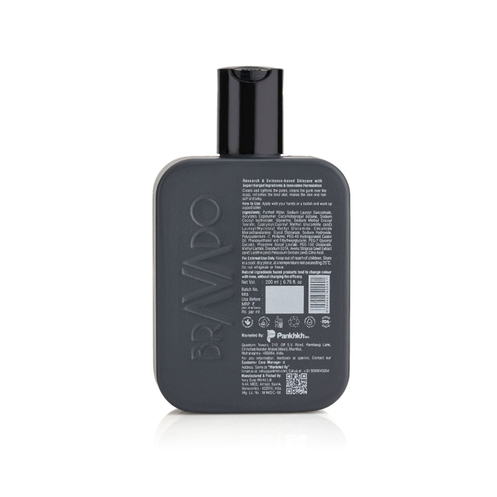 Bravado All Rounder Head to Toe Body Wash, Intense Hydration, 3-in-1 Deep Cleanser Body, Face & Hair