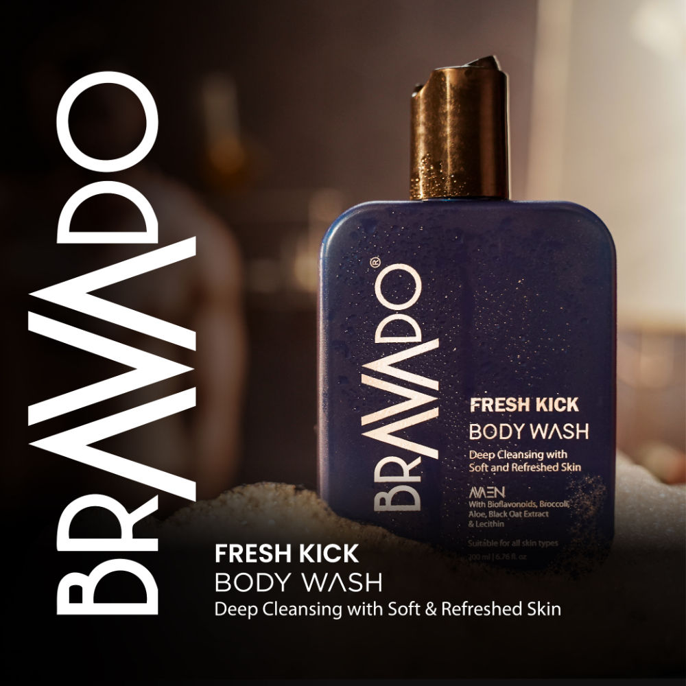 Bravado Fresh Kick Body Wash, Deep Clean, Intense Hydration, Moisturizes Normal, Dry & Rough Skin