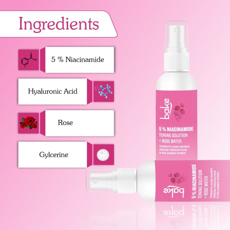 BAKE 5% Niacinamide Toner For Targets Acne Marks, Oil Production & Enlarged Pores