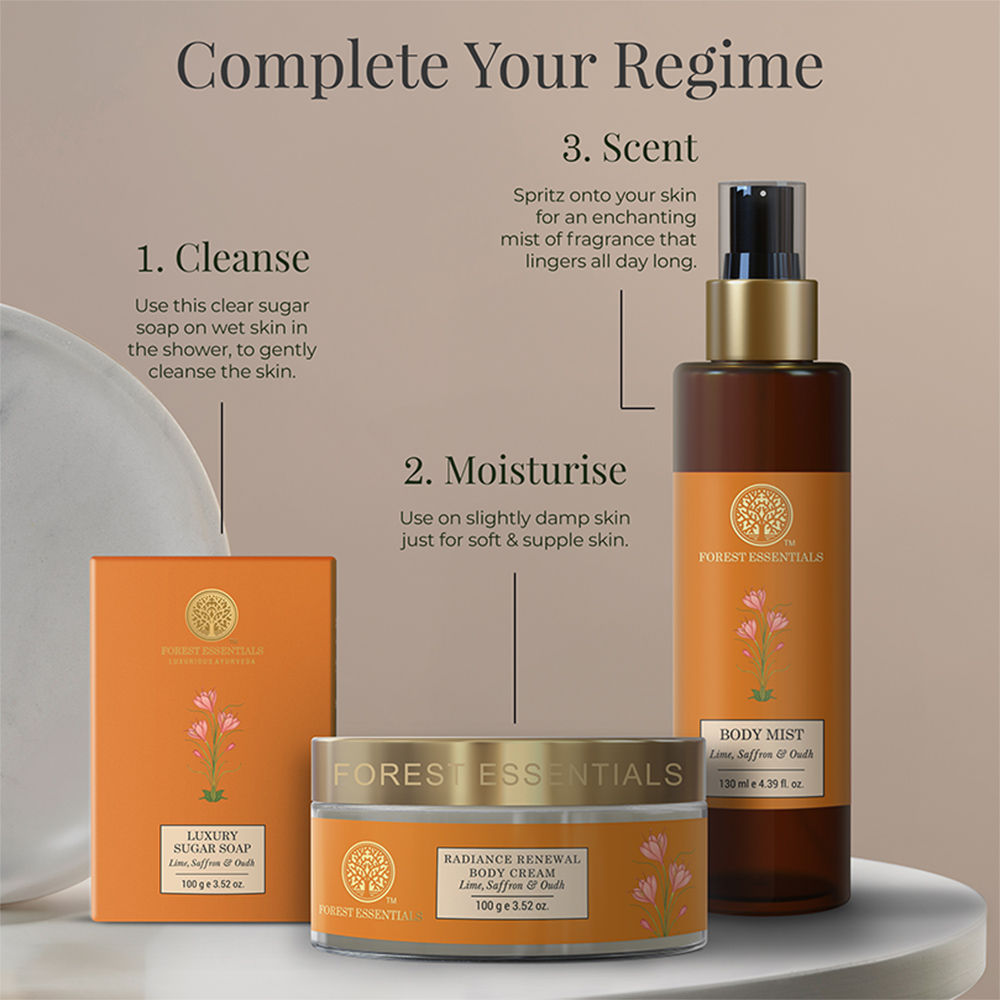 Forest Essentials Radiance Renewal Lime Saffron & Oudh Ayurvedic Body Cream