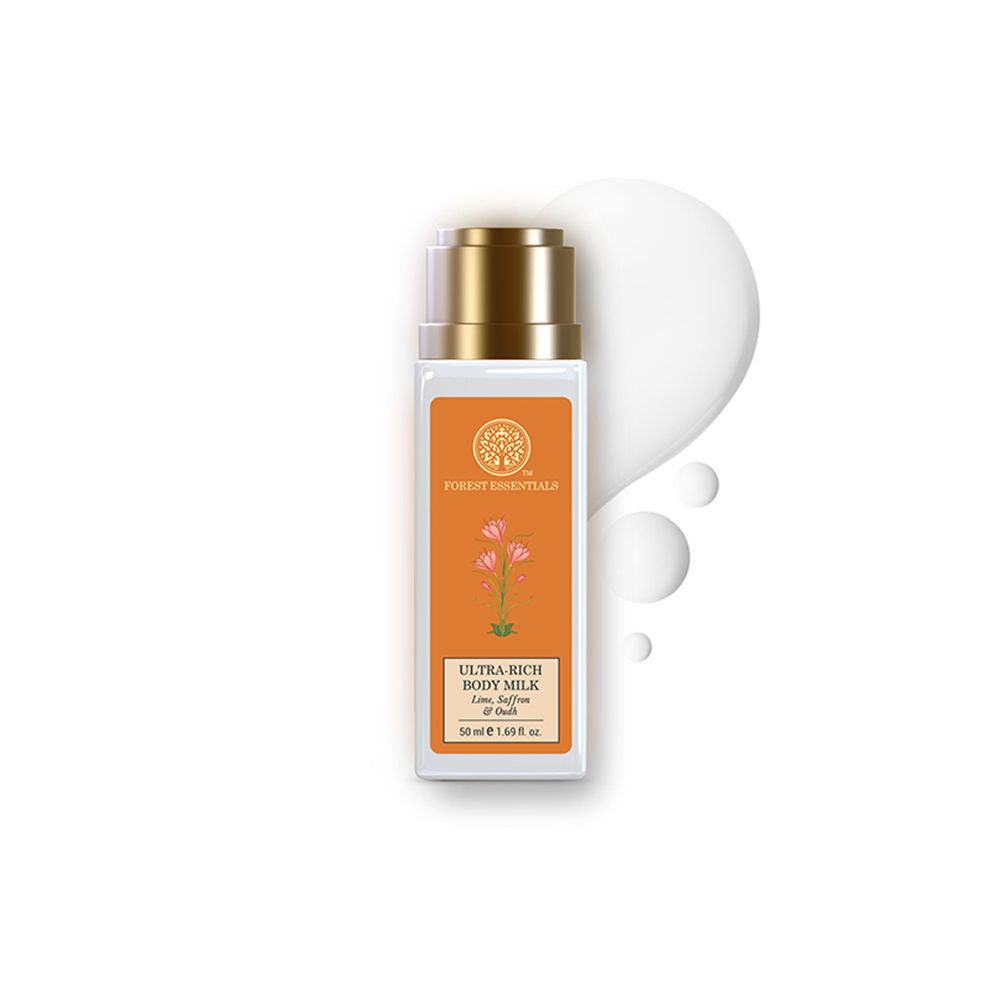 Forest Essentials Ultra-Rich Lime Saffron & Oudh Natural Body Milk