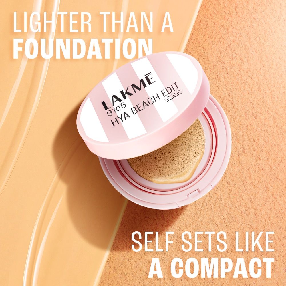Lakme 9to5 Hya Beach Edit Cushion Foundation, SPF 40, Hydrating Matte, C 100