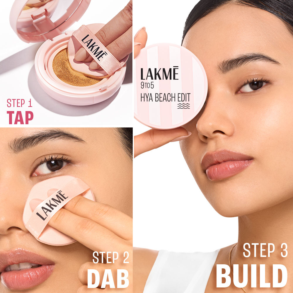 Lakme 9to5 Hya Beach Edit Cushion Foundation, SPF 40, Hydrating Matte, C 100