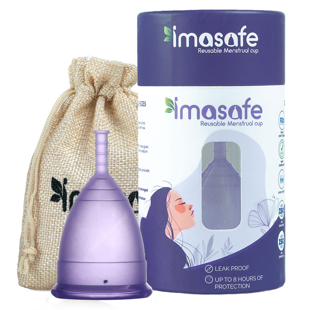 Imasafe 100% Medical Grade Silicone Menstrual Cup Ultra Soft Purple-Small