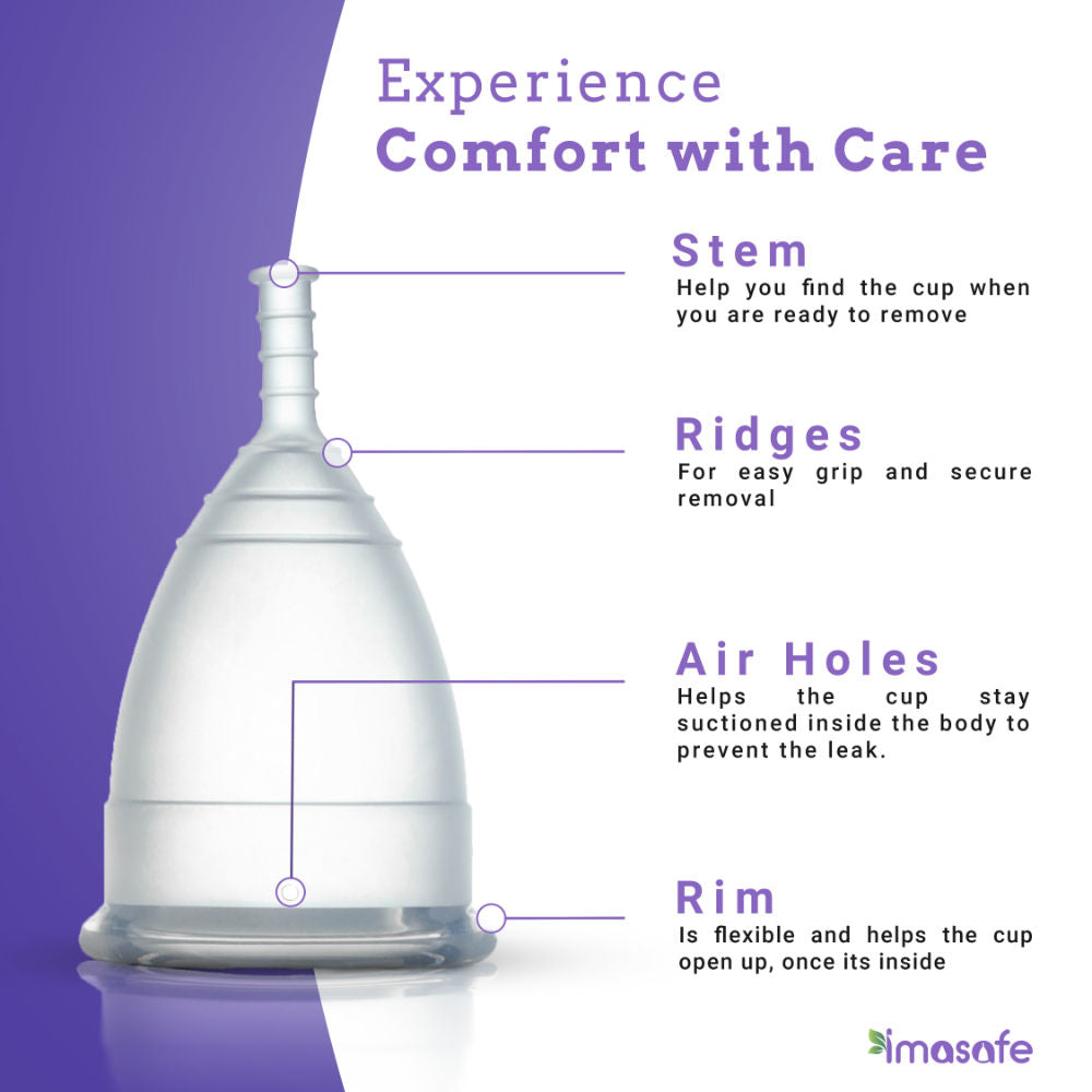 Imasafe 100% Medical Grade Silicone Menstrual Cup Ultra Soft Purple-Small