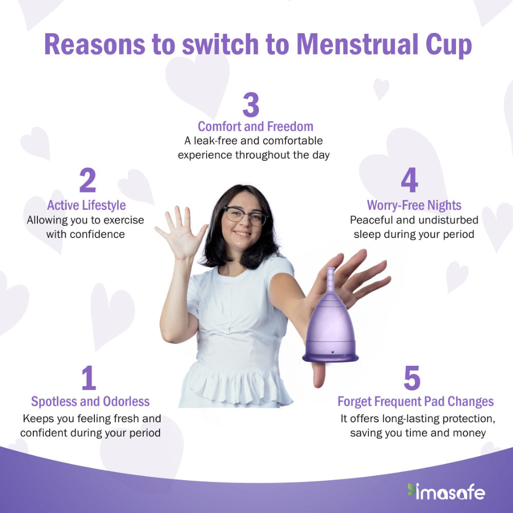 Imasafe 100% Medical Grade Silicone Menstrual Cup Ultra Soft Purple-Small