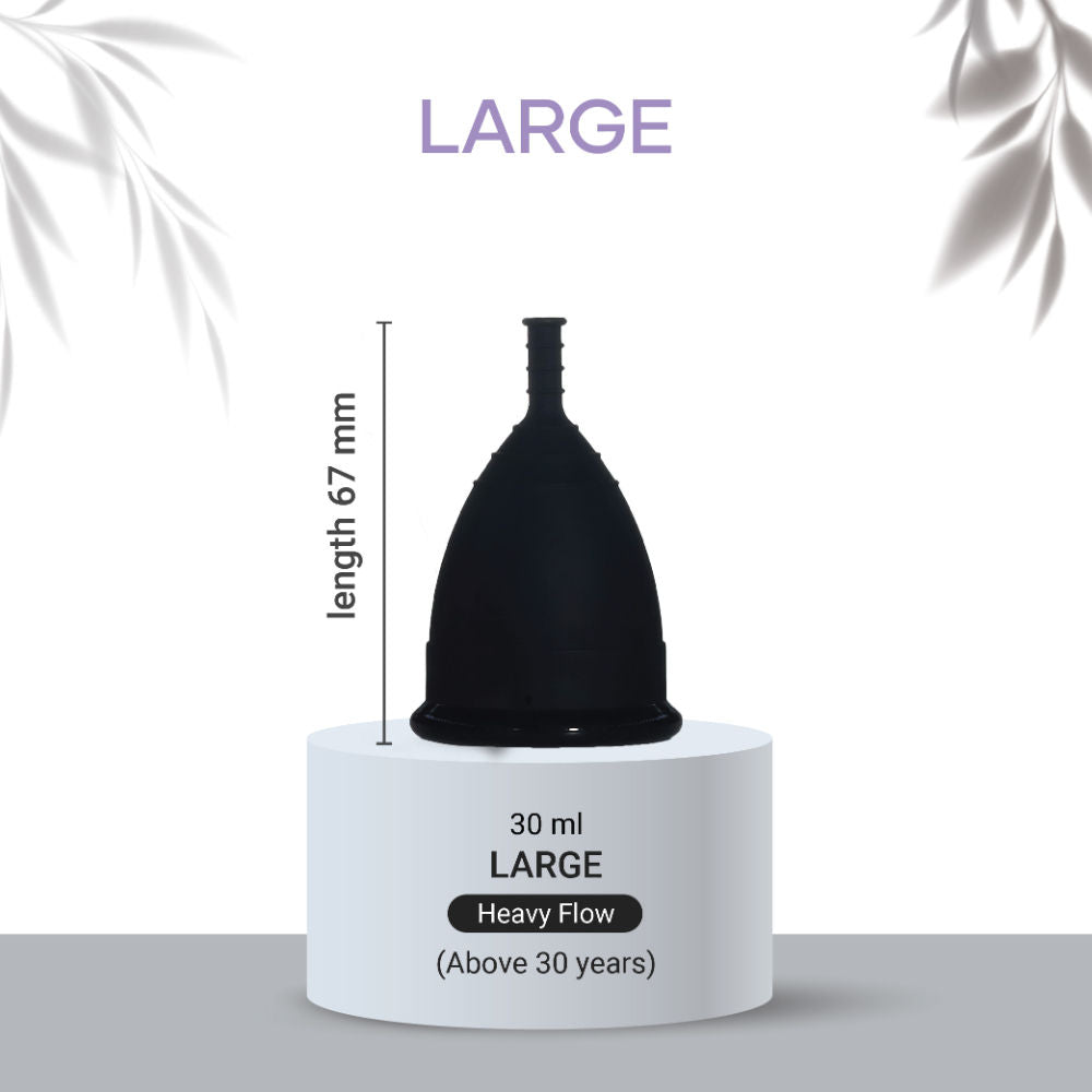 Imasafe 100% Medical Grade Silicone Menstrual Cup Ultra Soft Black-Large
