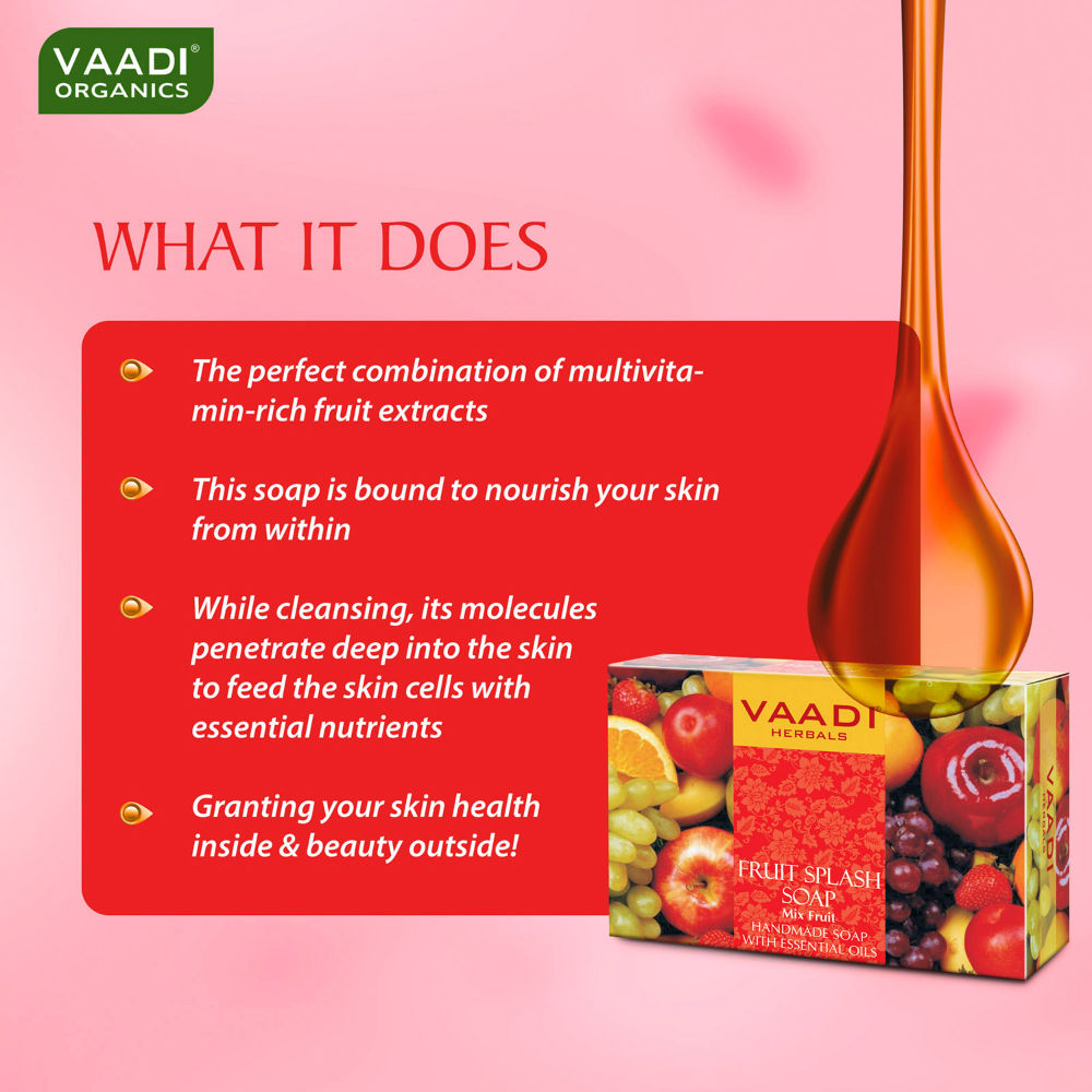 Vaadi Herbals Fruit Splash Soap Mix Fruit Handmade Soap With Essential Oils